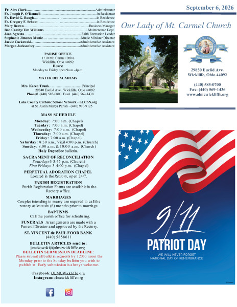 September 6 Bulletin