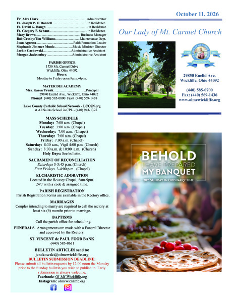 October 11 Bulletin